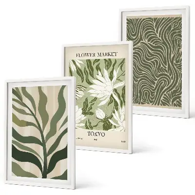 Set de tablouri decorative cu modele de plante în stil boho