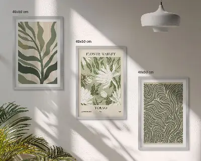 Set de tablouri decorative cu modele de plante în stil boho