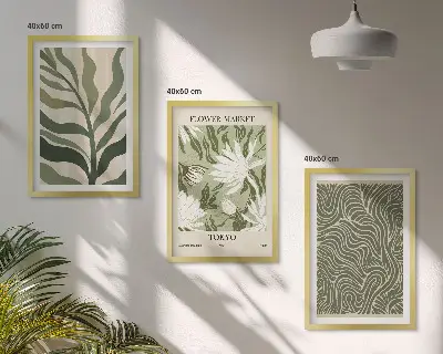 Set de tablouri decorative cu modele de plante în stil boho