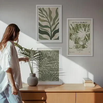 Set de tablouri decorative cu modele de plante în stil boho