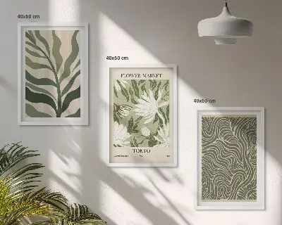 Set de tablouri decorative cu modele de plante în stil boho