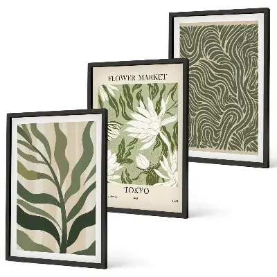 Set de tablouri decorative cu modele de plante în stil boho