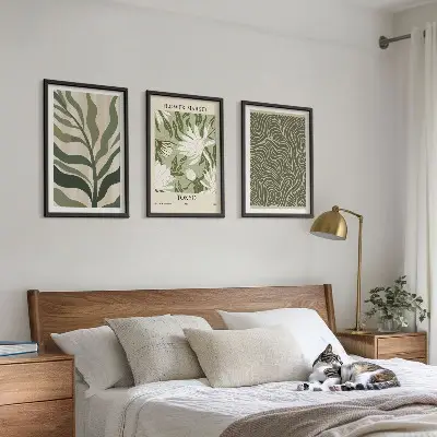 Set de tablouri decorative cu modele de plante în stil boho