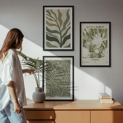 Set de tablouri decorative cu modele de plante în stil boho