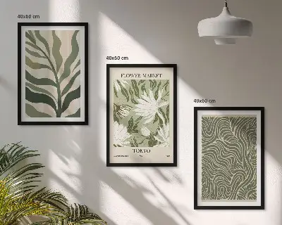 Set de tablouri decorative cu modele de plante în stil boho