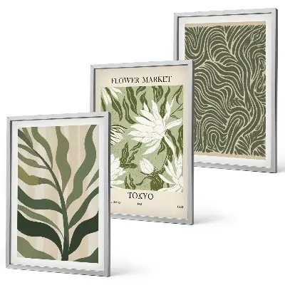 Set de tablouri decorative cu modele de plante în stil boho