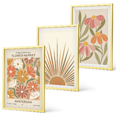 Set tablouri decorative Flori de soare pastelate