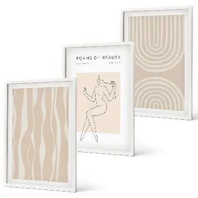 Set de tablouri pentru dormitor cu decorațiuni abstracte în stil boho