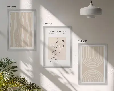 Set de tablouri pentru dormitor cu decorațiuni abstracte în stil boho