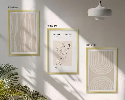 Set de tablouri pentru dormitor cu decorațiuni abstracte în stil boho