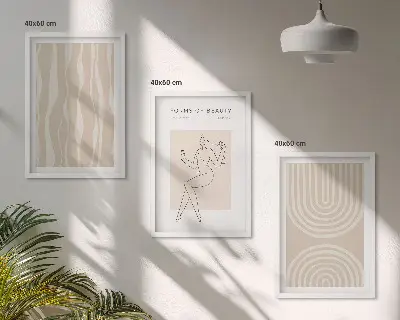 Set de tablouri pentru dormitor cu decorațiuni abstracte în stil boho
