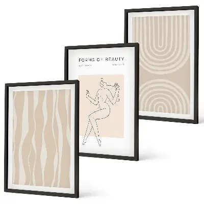 Set de tablouri pentru dormitor cu decorațiuni abstracte în stil boho