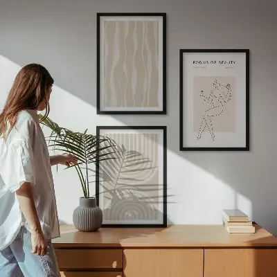 Set de tablouri pentru dormitor cu decorațiuni abstracte în stil boho