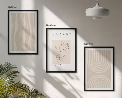 Set de tablouri pentru dormitor cu decorațiuni abstracte în stil boho