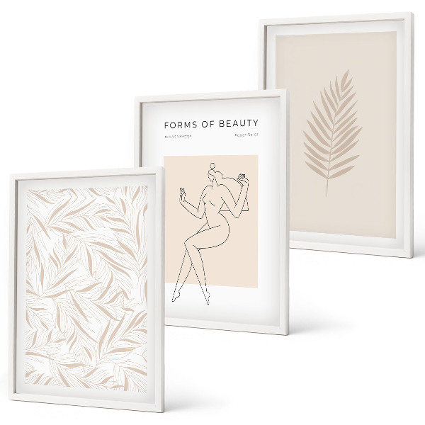 Set tablouri pentru dormitor Motive botanice minimaliste