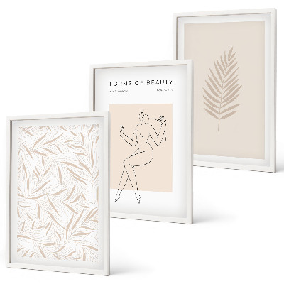 Set tablouri pentru dormitor Motive botanice minimaliste