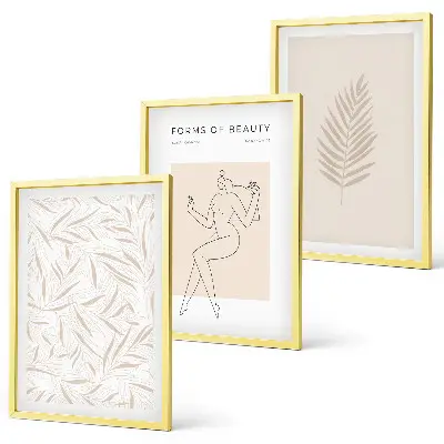 Set de tablouri pentru dormitor cu motive botanice minimaliste
