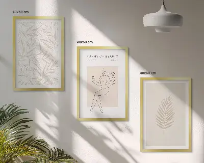 Set de tablouri pentru dormitor cu motive botanice minimaliste