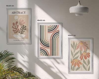 Set tablouri decorative Plante abstracte în pasteluri