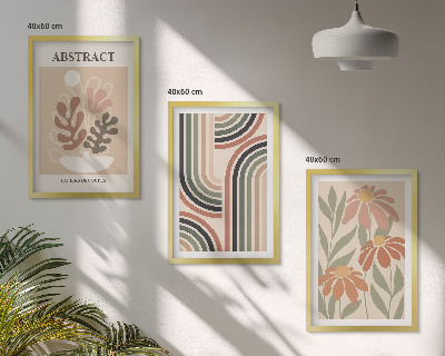 Set tablouri decorative Plante abstracte în pasteluri