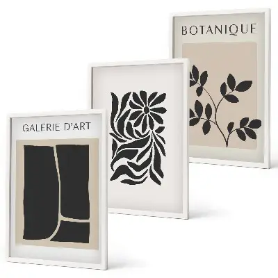 Set tablouri pentru dormitor cu modele abstracte de plante