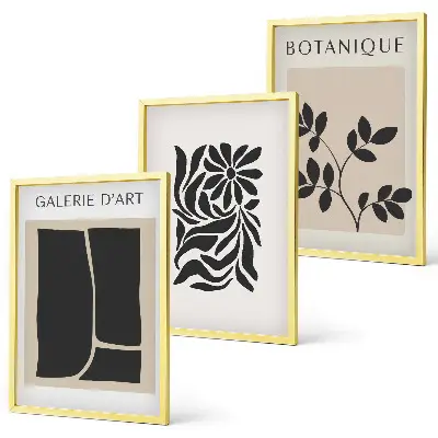 Set tablouri pentru dormitor cu modele abstracte de plante