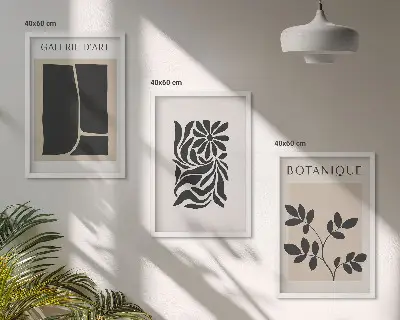 Set tablouri pentru dormitor cu modele abstracte de plante