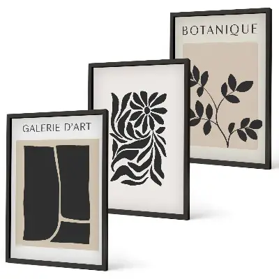 Set tablouri pentru dormitor cu modele abstracte de plante