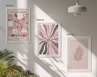 Set tablouri decorative Modele și geometrie a frunzelor florale