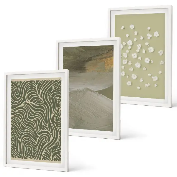Set tablouri pentru dormitor cu modele florale abstracte ondulate