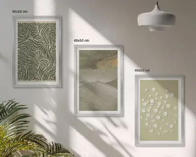 Set tablouri pentru dormitor cu modele florale abstracte ondulate