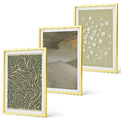 Set tablouri pentru dormitor cu modele florale abstracte ondulate