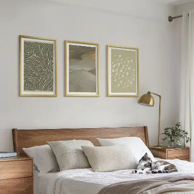 Set tablouri pentru dormitor cu modele florale abstracte ondulate