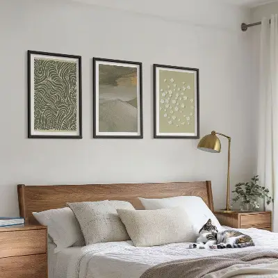 Set tablouri pentru dormitor cu modele florale abstracte ondulate