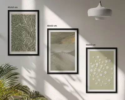 Set tablouri pentru dormitor cu modele florale abstracte ondulate
