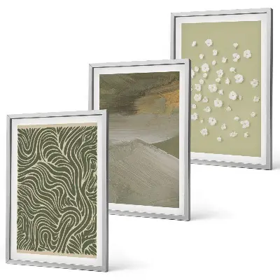 Set tablouri pentru dormitor cu modele florale abstracte ondulate