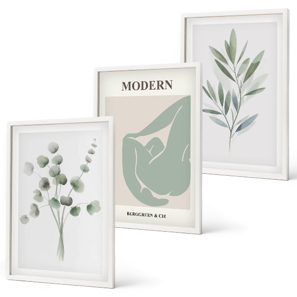 Set tablouri decorative Motive vegetale în verde