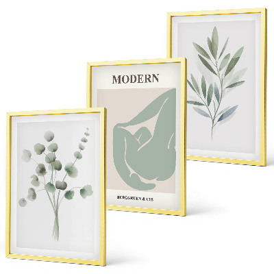 Set tablouri decorative Motive vegetale în verde