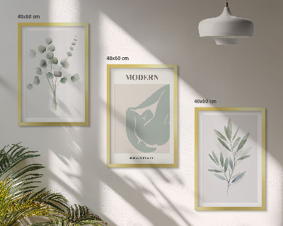 Set tablouri decorative Motive vegetale în verde