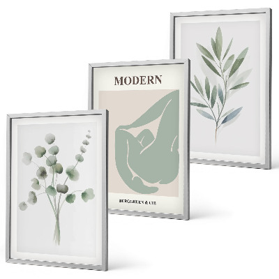Set tablouri decorative Motive vegetale în verde