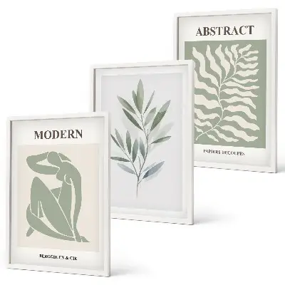 Set de tablouri pentru dormitor cu design boho în acuarelă stil Matisse
