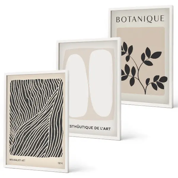 Set de tablouri decorative modele cu linii de plante