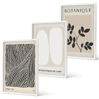 Set de tablouri decorative modele cu linii de plante