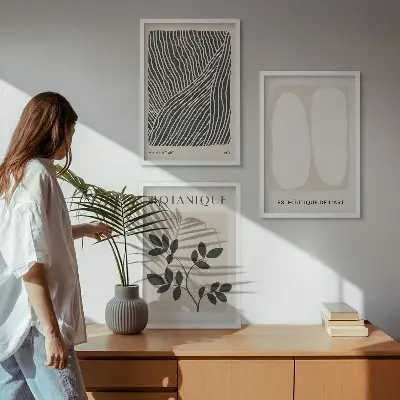 Set de tablouri decorative modele cu linii de plante