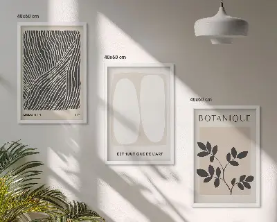 Set de tablouri decorative modele cu linii de plante