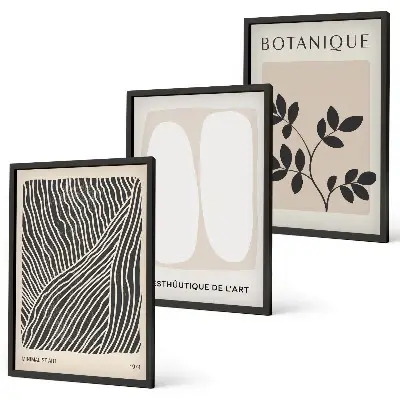 Set de tablouri decorative modele cu linii de plante