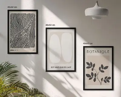 Set de tablouri decorative modele cu linii de plante