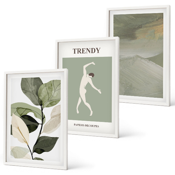 Set tablouri pentru dormitor Modele abstracte de siluete de plante