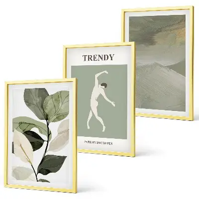 Set de tablouri pentru dormitor cu modele abstracte de siluete de plante