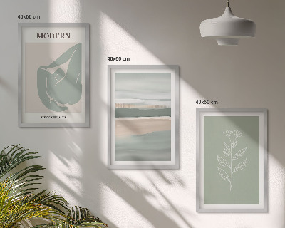 Set tablouri pentru dormitor Forme abstracte de plante pastelate